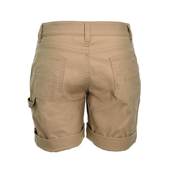 NWT Ridgecut Relaxed Fit Khaki Brown Roll-Up Work Shorts Women's Size 14 - Picture 4 of 11